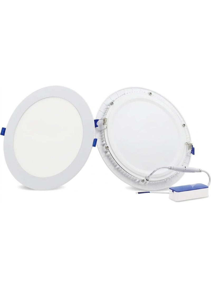 Lynacz Original SLIM PANEL 20W LED Power Saving [Pack of 2] Aluminium Recessed Round (White, 20CM, WarmWhite) - Image 4