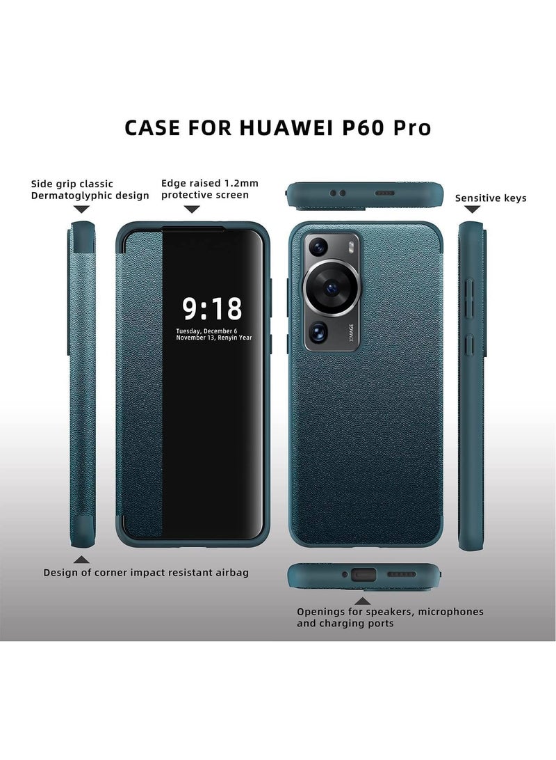 Arabest Huawei P60 Pro case Translucent View Window,Magnetic Slim Flip Case Drop Protection Shockproof Protective Cover for Huawei P60 Pro - Image 2