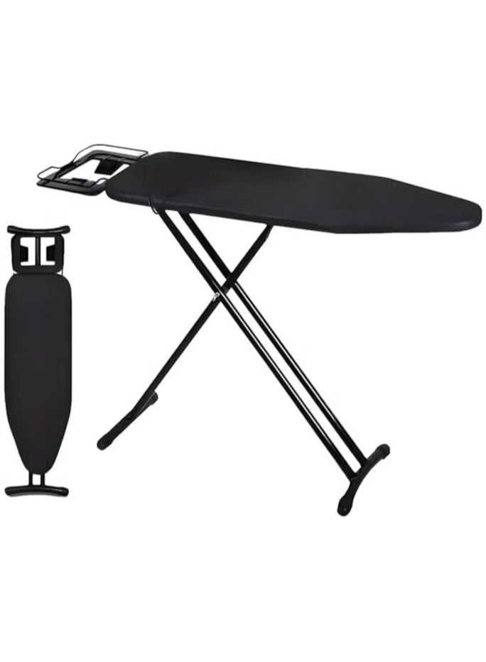 Ironing Board 110x33cm, Iron Board with Heat Resistant Cover and Thicken Felt Pad, Folding Ironing Stand with Adjustable Height, Heavy Sturdy Metal Frame Legs Iron Stand Black  - Image 3