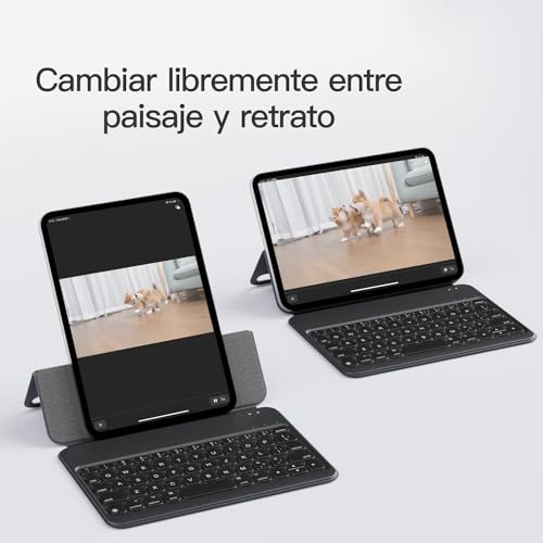 HOU for iPad Mini 6 (8.3-inch) Keyboard Case, Ultra Slim Folio Type of Keyboard, Power Display, Magnetic Protective Cover for iPad Mini 6th Generation 2021 (Spanish Keyboard) (Black) - Image 4