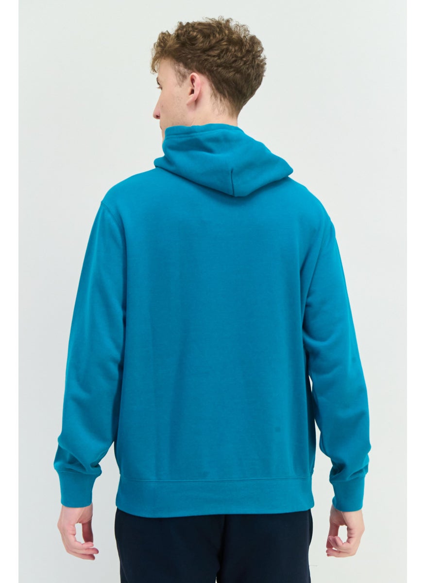 Champion Men Sportswear Fit Hooded Outdoor Sweatshirt, Teal  - Image 3