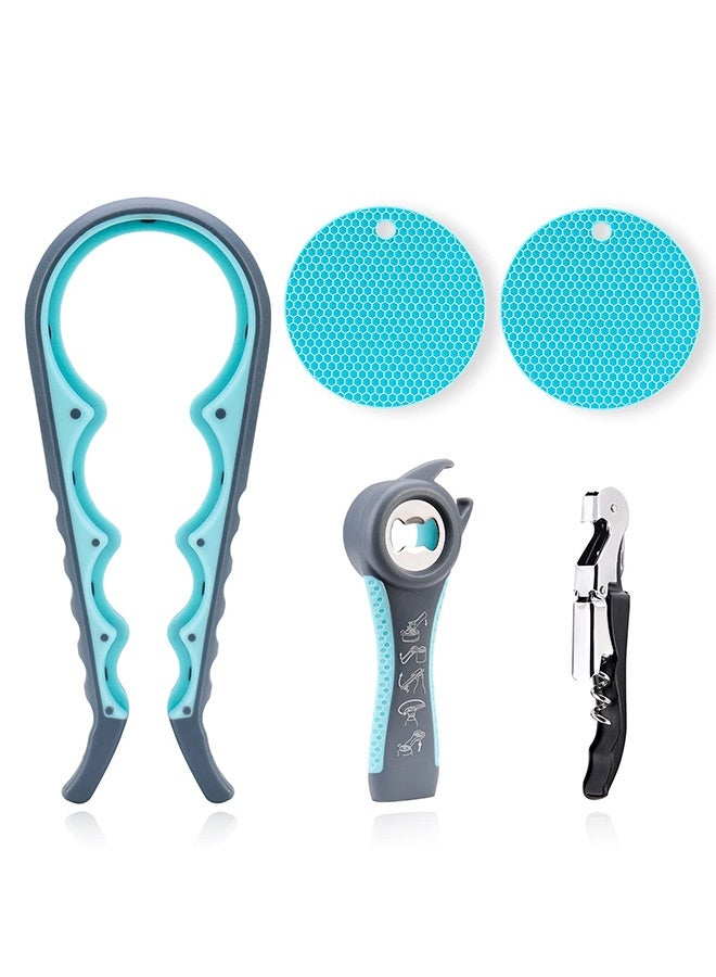 Peachjoy فتاحة برطمانات لكبار السن الذين يعانون من التهاب المفاصل: فتاحة زجاجات مطاطية لليدين المصابة بالتهاب المفاصل - فتاحات أغطية برطمانات سيليكون لفتح البرطمانات والزجاجات - فتاحة علب سهلة لليدين الضعيفة - Image 1