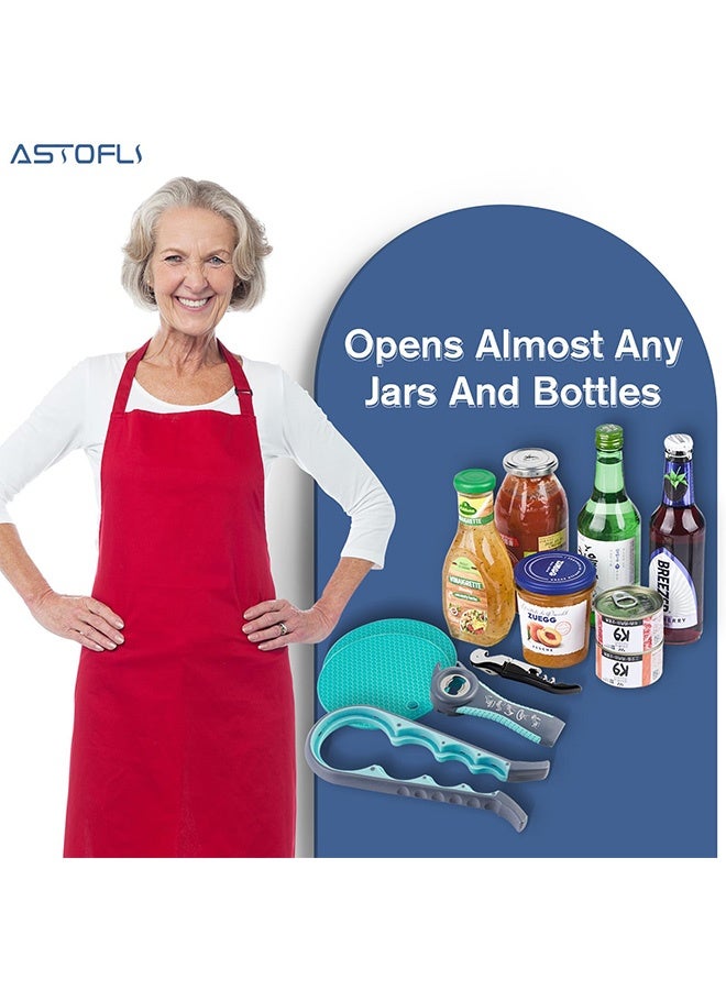 Peachjoy فتاحة برطمانات لكبار السن الذين يعانون من التهاب المفاصل: فتاحة زجاجات مطاطية لليدين المصابة بالتهاب المفاصل - فتاحات أغطية برطمانات سيليكون لفتح البرطمانات والزجاجات - فتاحة علب سهلة لليدين الضعيفة - Image 2