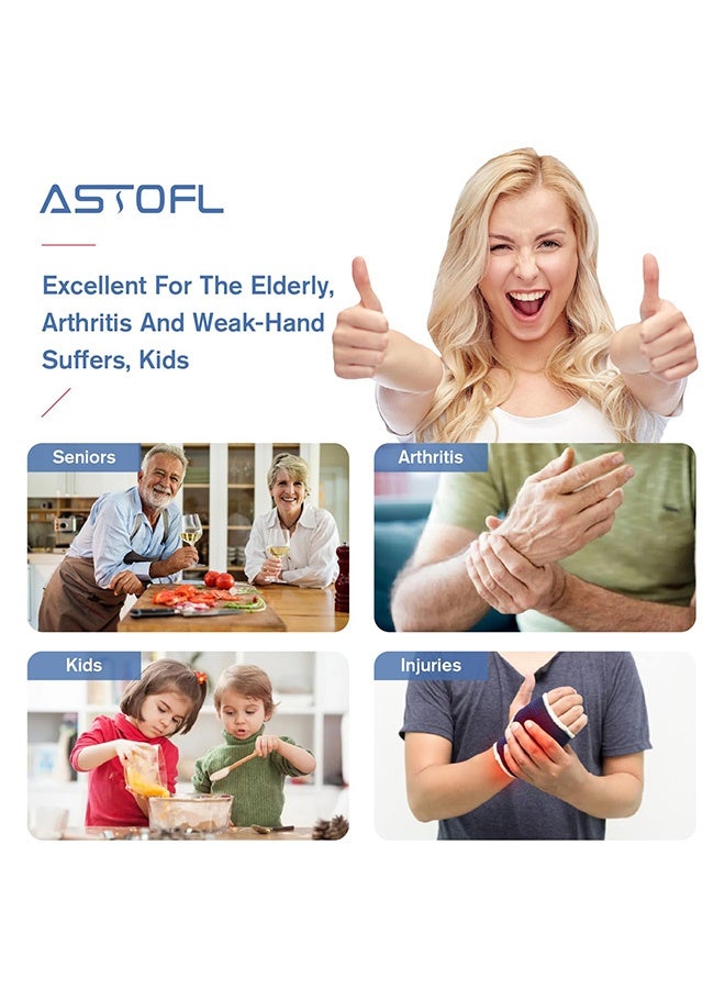 Peachjoy فتاحة برطمانات لكبار السن الذين يعانون من التهاب المفاصل: فتاحة زجاجات مطاطية لليدين المصابة بالتهاب المفاصل - فتاحات أغطية برطمانات سيليكون لفتح البرطمانات والزجاجات - فتاحة علب سهلة لليدين الضعيفة - Image 3