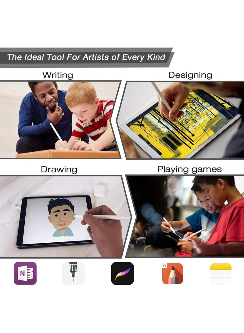 Active Stylus Digital Pen For All iPhones, iPad, Android Tablets and Phones, White