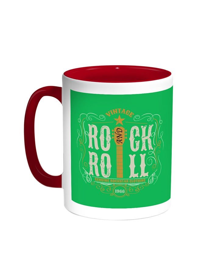 RKN Rock And Roll Printed Coffee Mug Red White - Image 1