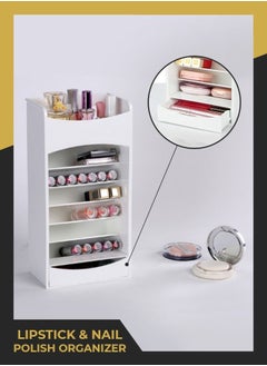 Multi Layer Cosmetic Box for Lipstick Nail Polish Organizer Open Design Adjustable Shelves