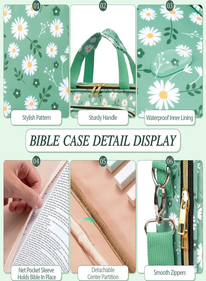 FLOE Bible Cover Case for Women, Large Bible Bag w/Shoulder Strap, Bible Study Supplies Journaling Kit Pink Book Carrying Case with Pastel Highlighter Tabs, Easter Mothers Day Christian Gifts for Women Mom - Image 5