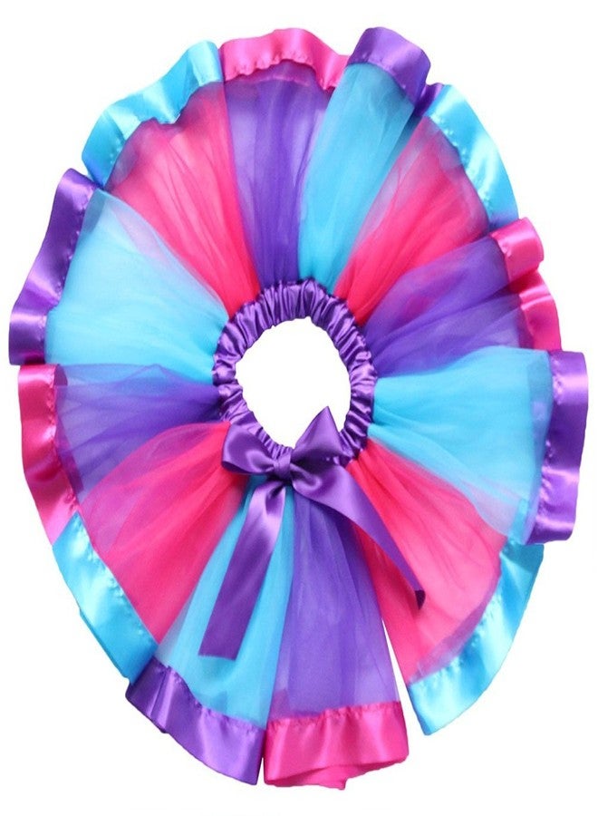 traderplus Baby Girls Colorful Layered Dance Outdoor Rainbow Tutu Skirt (Large 7-9 Years, A) - Image 3