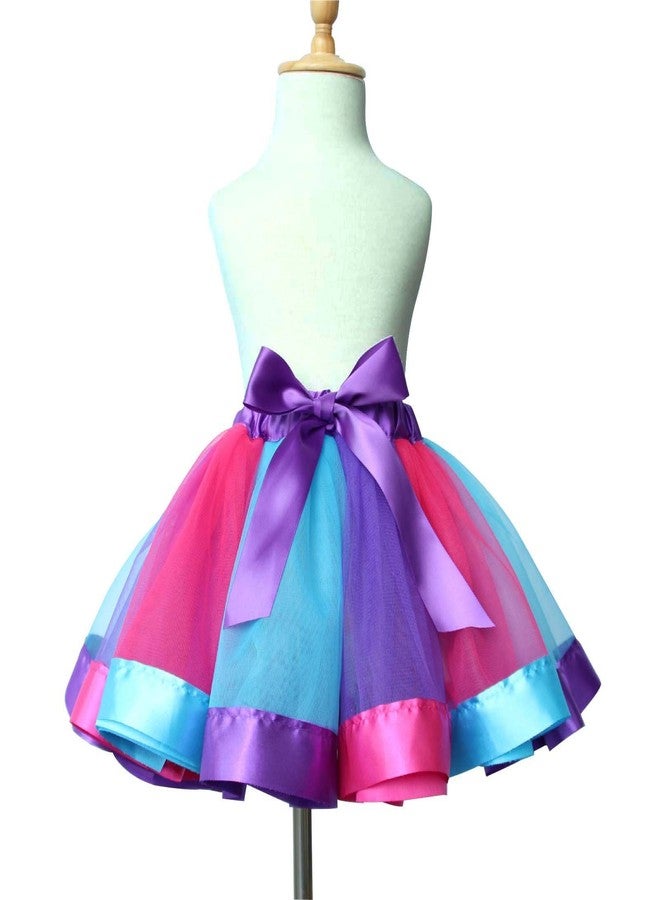 traderplus Baby Girls Colorful Layered Dance Outdoor Rainbow Tutu Skirt (Large 7-9 Years, A) - Image 2