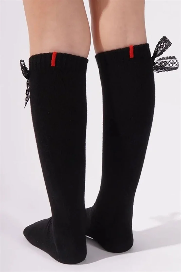 Katia&Bony Long Bow Socks - Black