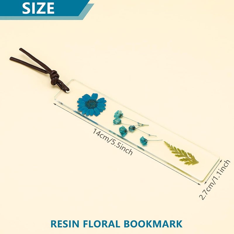 comfrt 4 Pieces Bookmark Resin Dried Flowers Bookmarks Handmade Resin Floral Bookmarks for Girls Women Ladies Children Kids Teens Lovely Party Favors School Classroom Prize Reading Rewards (Fresh Style) - Image 2