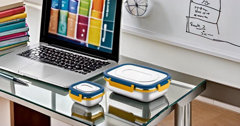RJ kitchenware Store Lunch Box Stainless Steel Airtight Leak-Proof Lid,Snacks Tiffin for Kids Office,School,Picnic&Travelling,800+300 Ml (Blue Yellow Dubble Tone) Model-Everich-RJKS-895 - Image 3