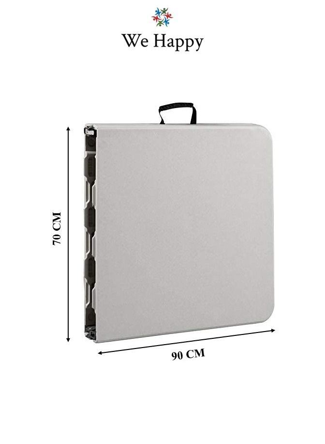 وي هابي We Happy 180 CM طاولة قابلة للطي طاولة بلاستيكية شديدة التحمل قابلة للطي للمناسبات الداخلية والخارجية نزهات حفلات الزفاف BBQ Catering طاولة طعام الحديقة المحمولة - أبيض 6ft - Image 4