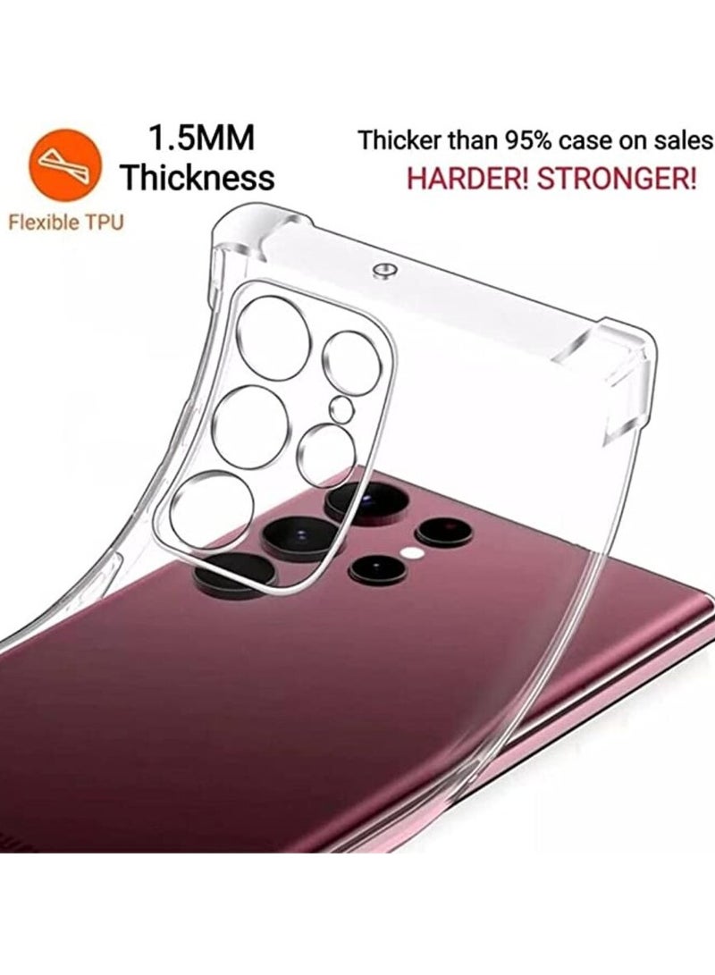 انبلاك جراب خلفي شفاف متوافق مع (سامسونج جالاكسي S23 الترا) - شفاف - Image 4