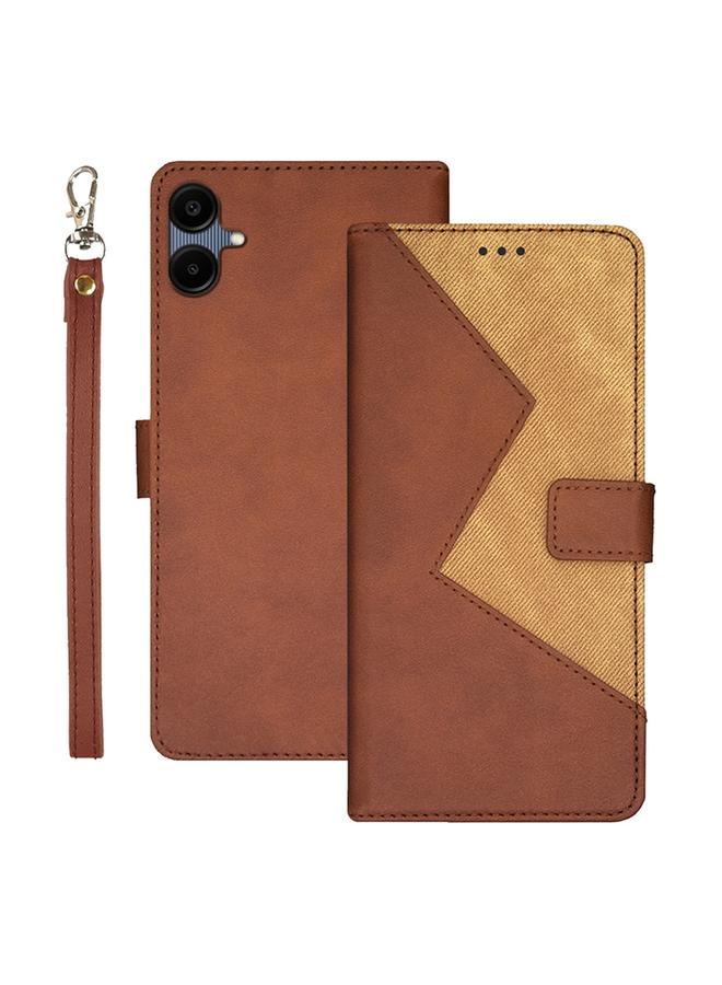 The Bros Case For Samsung Galaxy A06 4G Two-color Splicing Leather Phone Case