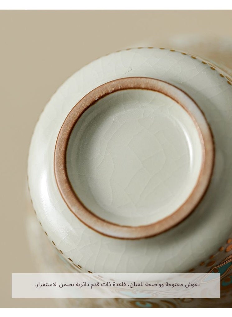 Sunspire Ru kiln peacock pattern exquisite double cup set, perfect for high-end gift giving - Image 5