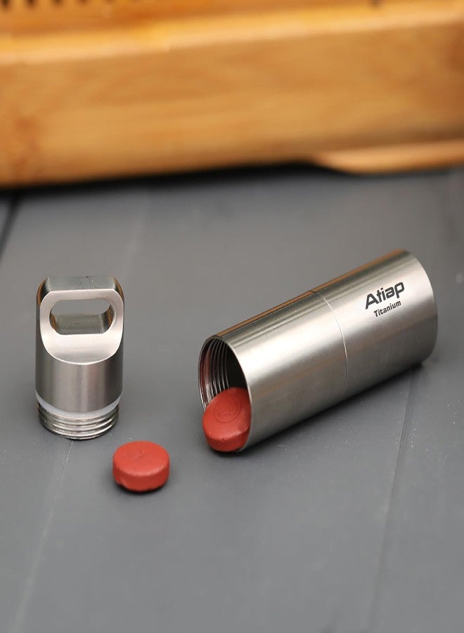 ATiAP Titanium Keychain Pill Holder - Waterproof Micro Pill Organizer, Small Nitroglycerin Container for Emergency, Medical Grade EDC Capsule Case for Men Women - Stone Washed, Lightweight-Ta6171-2M - Image 5
