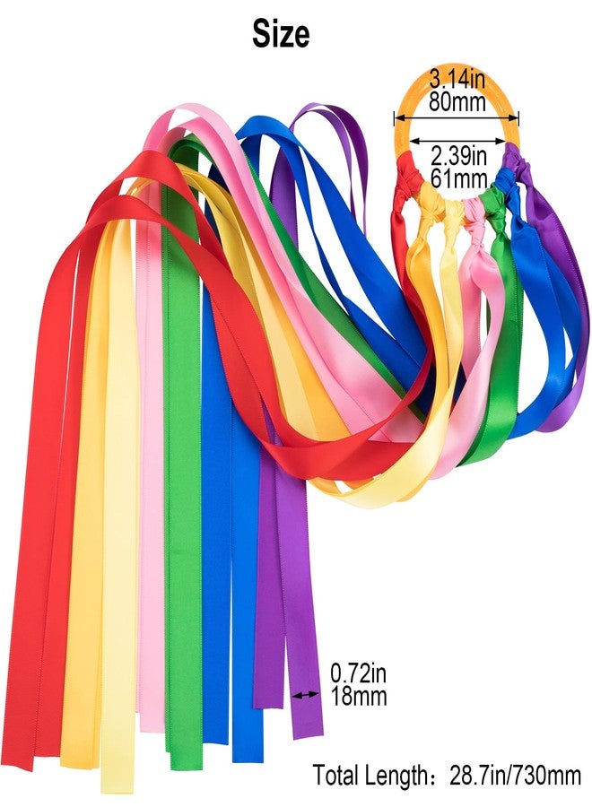 ANCIRS 2 Pack Rainbow Hand Kites, Plastic Dancing Ribbon Streamer Wand for Play Dancing Running in Indoor Outdoor Party, Holiday Celebration,etc - Image 2