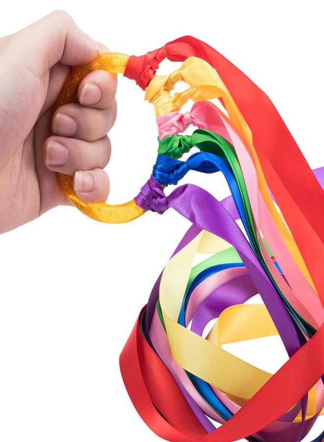 ANCIRS 2 Pack Rainbow Hand Kites, Plastic Dancing Ribbon Streamer Wand for Play Dancing Running in Indoor Outdoor Party, Holiday Celebration,etc - Image 5
