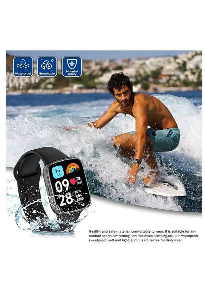 Strap Silicone Compatible With Xiaomi Redmi Watch 3 Active/Redmi Watch 3 Lite, Sport Silicone Watch Band Wrist Strap, Bracelet Wristband Wrist Strap - Image 2