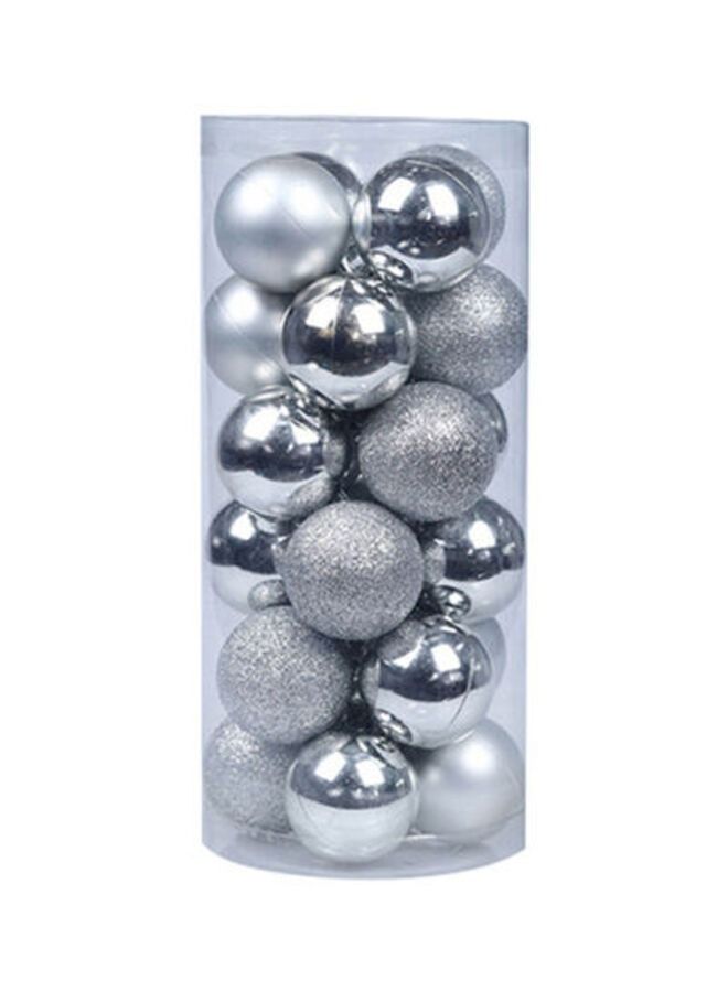 ACLIX 24-Piece Christmas Tree Decor Ball Set Silver 3 centimetre