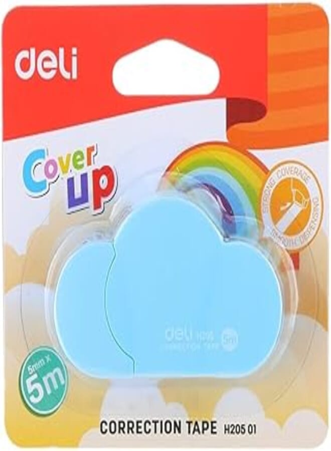 Deli Cover Up Adhesive Correction Tape, 6 Meter Length, Multicolor