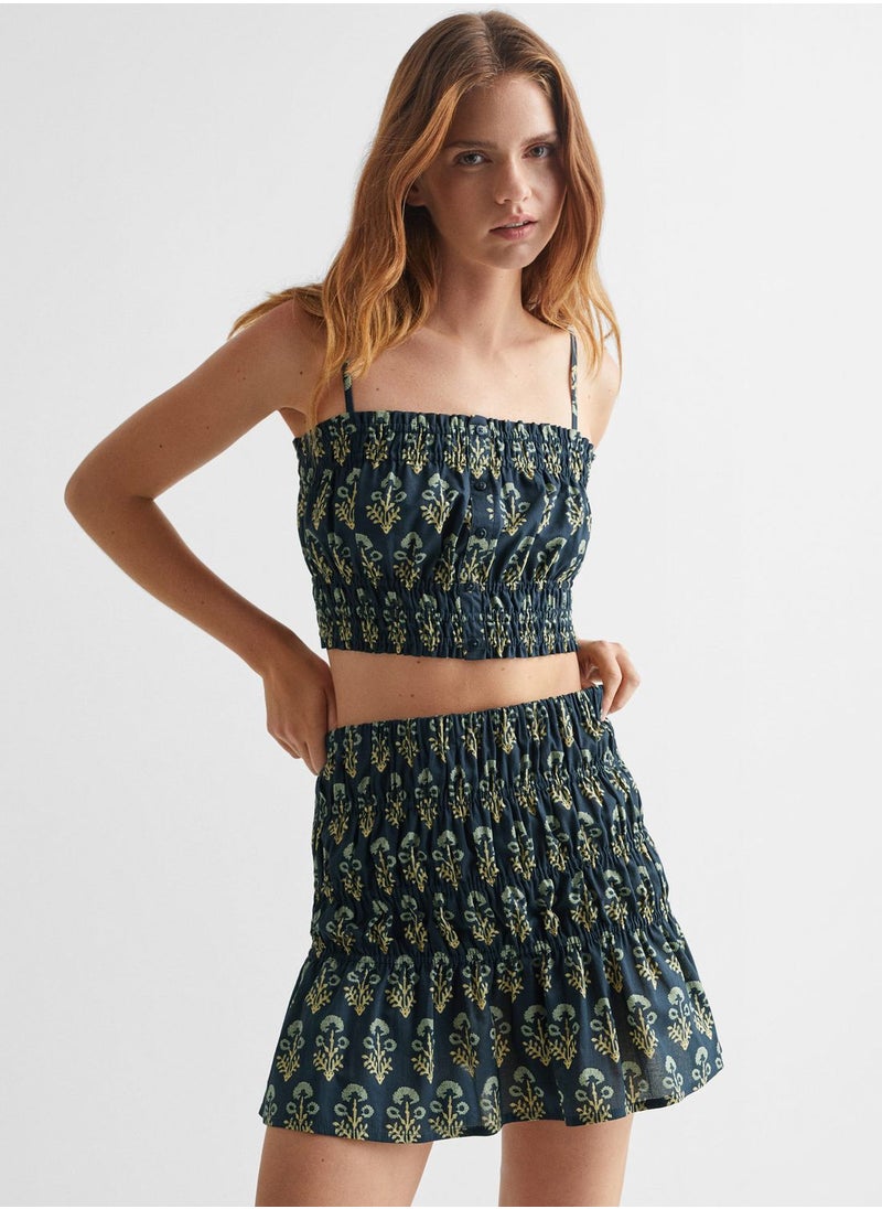 MANGO - Youth Ruched Printed Top - Image 1