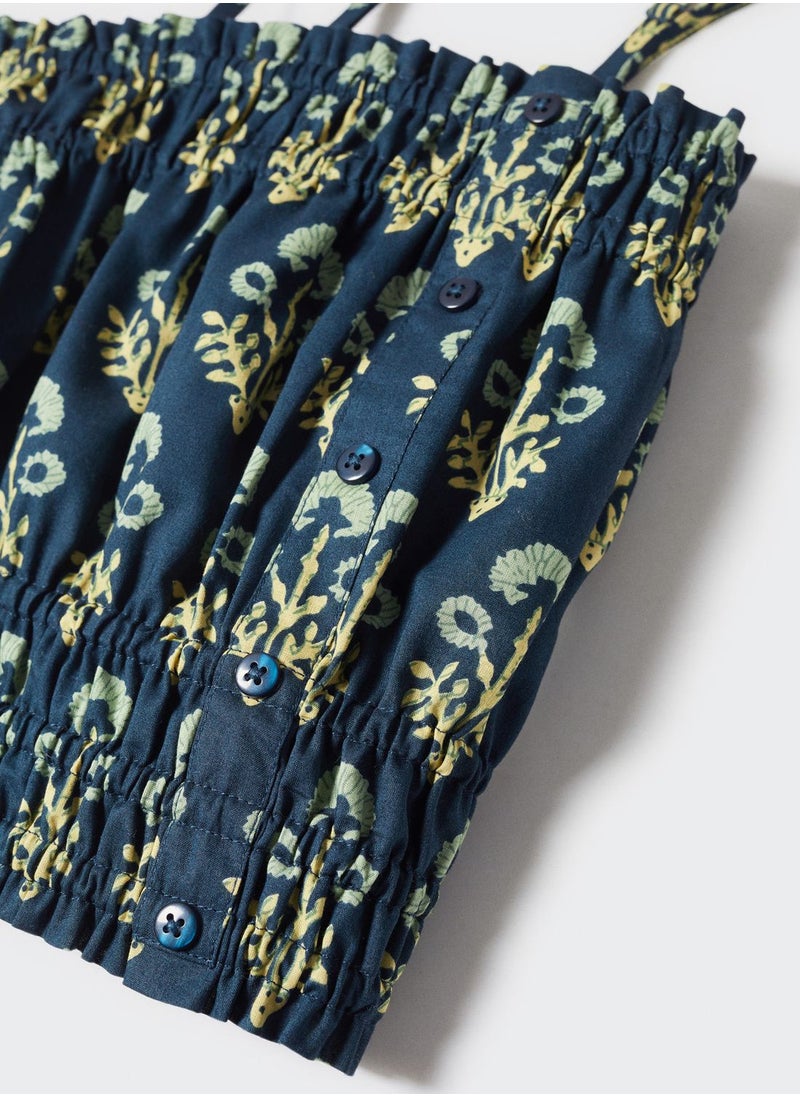 MANGO - Youth Ruched Printed Top - Image 1