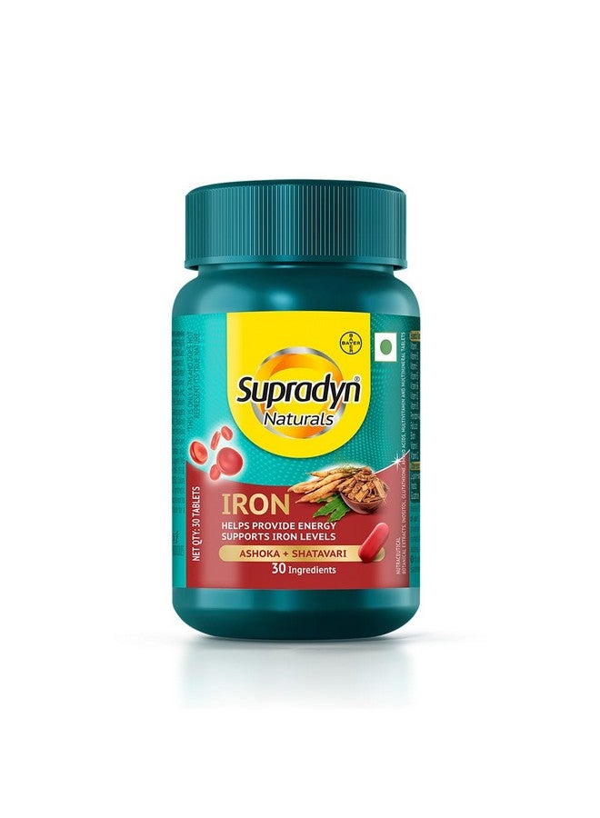 Supradyn Naturals Iron (90 tablets) For Women, Multivitamin with 3X Iron, Ashoka, Shatavari, Zinc, Vitamin C, Folic Acid, 30 vital nutrients, Supports Blood Health & Provides Energy, Veg - Image 2