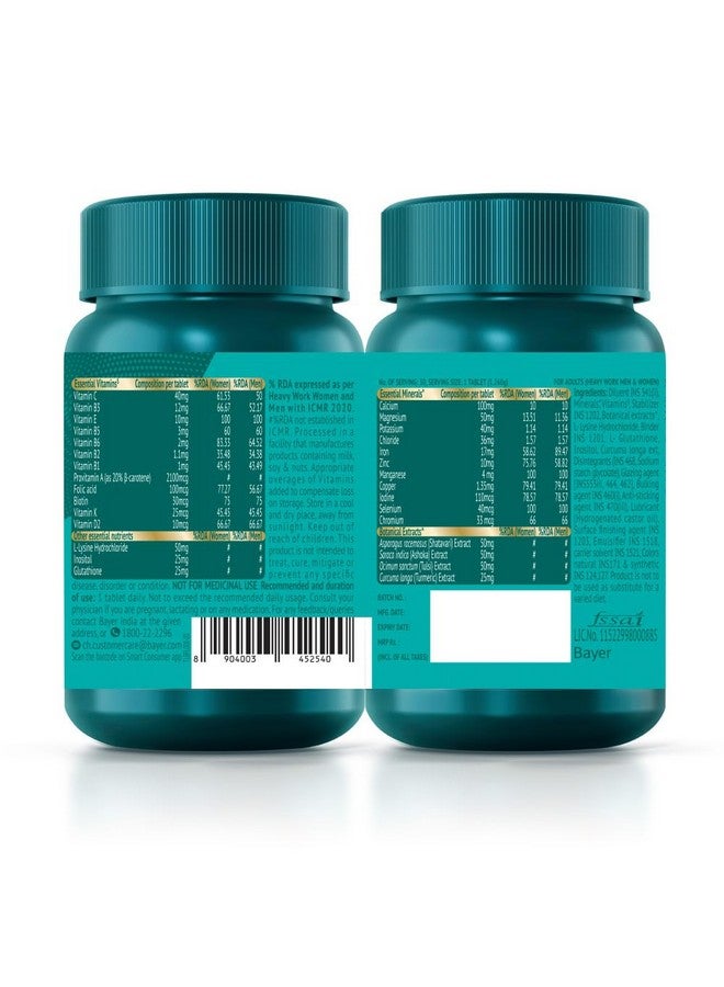 Supradyn Naturals Iron (90 tablets) For Women, Multivitamin with 3X Iron, Ashoka, Shatavari, Zinc, Vitamin C, Folic Acid, 30 vital nutrients, Supports Blood Health & Provides Energy, Veg - Image 3