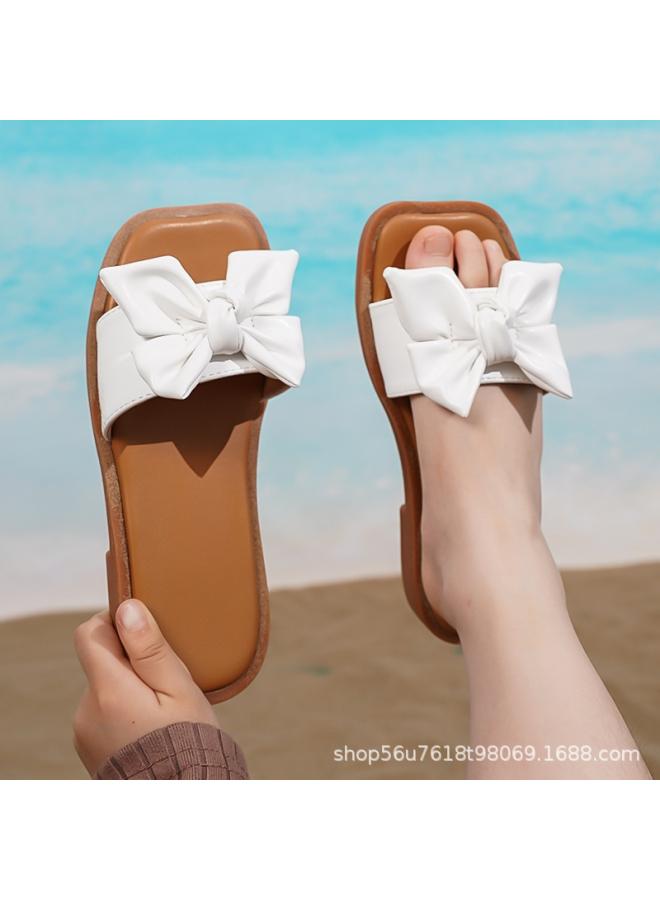 SHAKA Cross-Border Hot Summer New Girls' Flat Slippers Bow Princess Style Cute Sweet Foreign Trade Children'S Shoes - Image 2