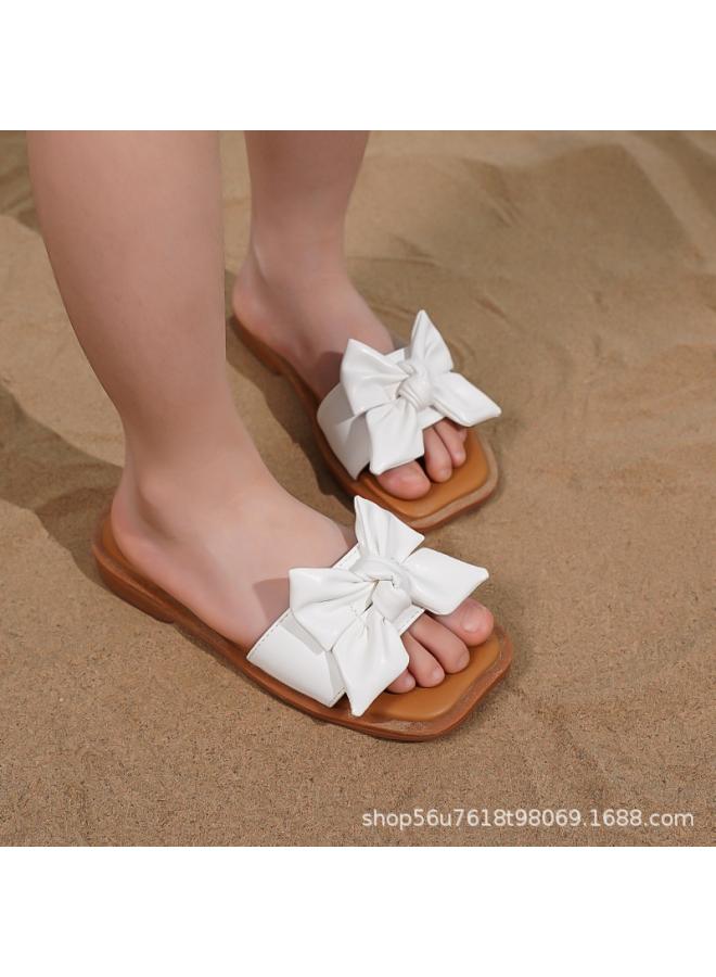 SHAKA Cross-Border Hot Summer New Girls' Flat Slippers Bow Princess Style Cute Sweet Foreign Trade Children'S Shoes - Image 3