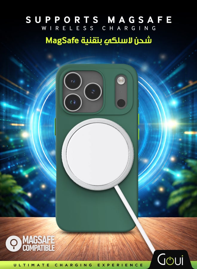 جوي كفر  ايفون 17 برو ماكس | حماية شاملة | متوافق مع MagSafe | يدعم الشحن اللاسلكي | متعدد الألوان | ملمس ناعم | تصميم مغناطيسي للتثبيت أخضر المحيط - Image 3