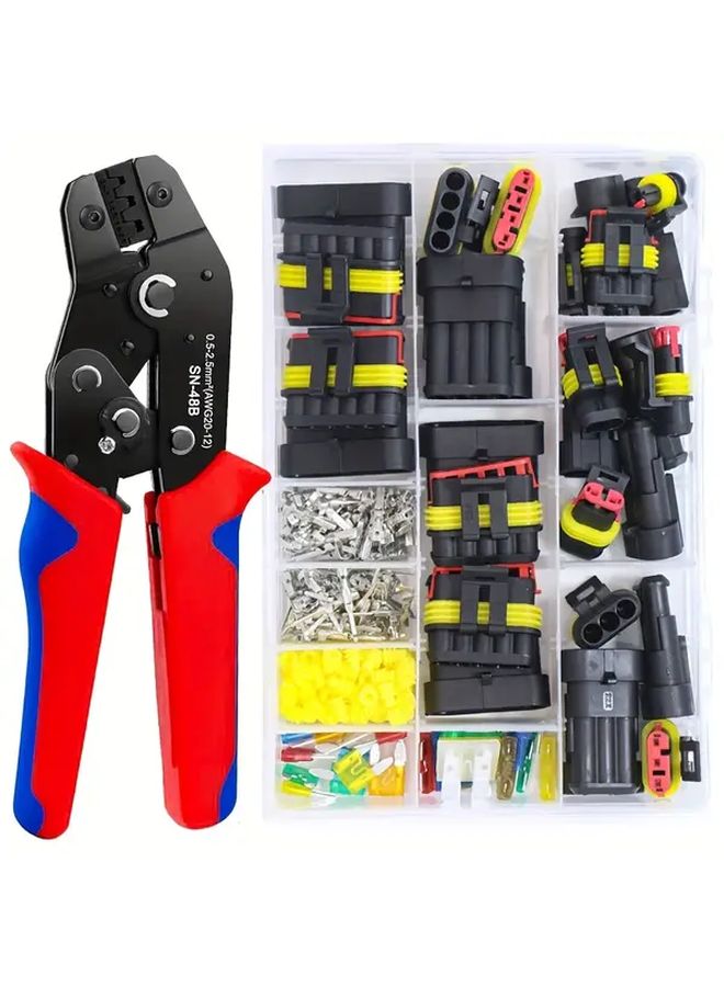 SN 48B 240PCS Automotive Wire Connector Kit With Ratchet Crimping Tool Set - Image 2