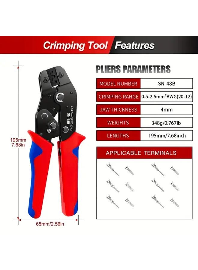 SN 48B 240PCS Automotive Wire Connector Kit With Ratchet Crimping Tool Set - Image 4