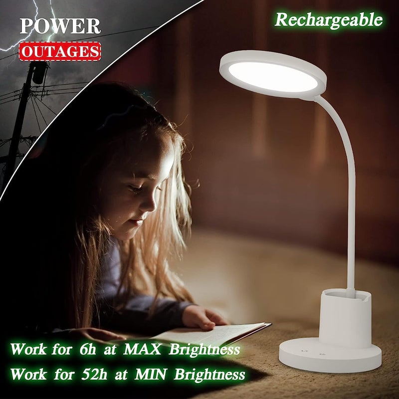 FING Led Desk Lamp Touch Control OnOff Student Study Table Night Eye Protection Portable Reading Light with 3 Lighting Step Round led Desk Light - Image 2