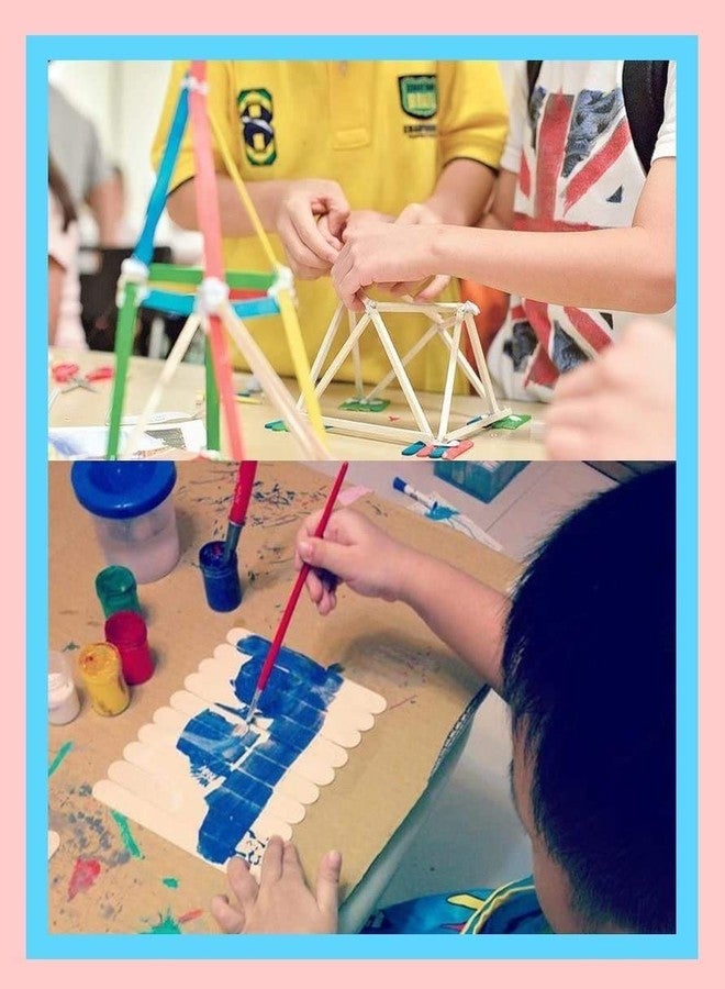 Gmark Wooden Craft Sticks 200 Counts Natural Wood Color Food Grade Popsicle - DIY Crafts Creative GM1072B - Image 2