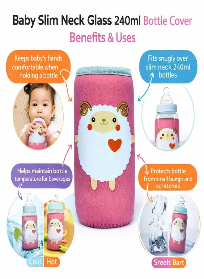 Alya The Cheeky Kidzz Adjustable Reusable Baby Feeding Bottle Cover Sleeves Cartoon Prints with Holding Strap Suitable for 120ml 220ml 240ml Slim Neck Feeding Milk/Water Feeder Bottles (Pack of 4) - Image 4
