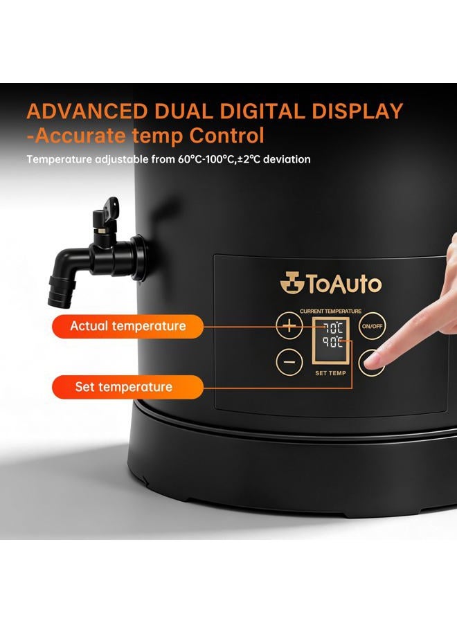 TOAUTO WMF-6Qt جهاز ذوبان الشمع الرقمي لصنع الشموع، وعاء كهربائي كبير لذوبان الشمع مع فوهة سهلة الصب، جهاز ذوبان الشمع مع لوحة تحكم دقيقة في درجة الحرارة، بدون انسداد لإنتاج الشموع والصابون - 1100 واط وردي - Image 3