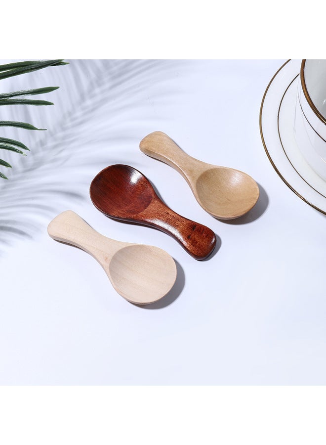 Japanese-style Children's Short Handle Milk Powder Wooden Spoon Lotus Wood Tea Spoon Three-color Tea Spoon Short Handle Wooden Spoon Household Manufacturers Wholesale-Specifications:Alba Spoon 3  - Image 5