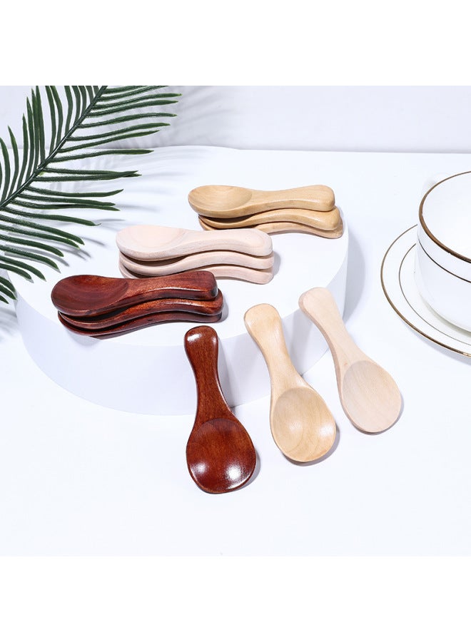 Japanese-style Children's Short Handle Milk Powder Wooden Spoon Lotus Wood Tea Spoon Three-color Tea Spoon Short Handle Wooden Spoon Household Manufacturers Wholesale-Specifications:Alba Spoon 3  - Image 2