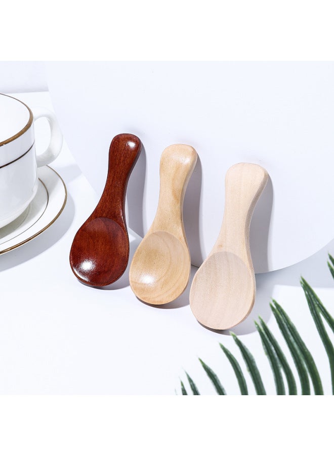 Japanese-style Children's Short Handle Milk Powder Wooden Spoon Lotus Wood Tea Spoon Three-color Tea Spoon Short Handle Wooden Spoon Household Manufacturers Wholesale-Specifications:Alba Spoon 3  - Image 4