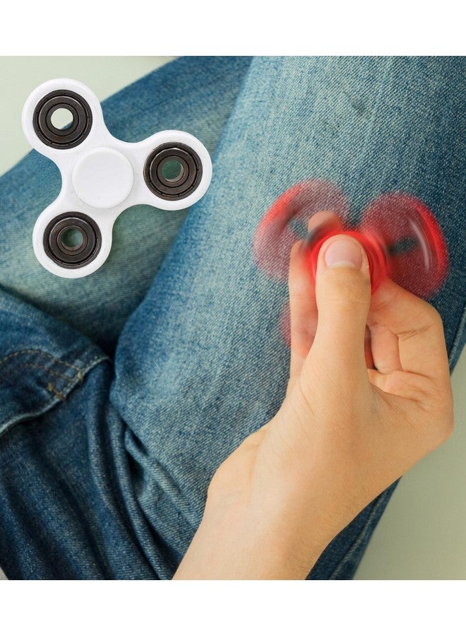 Premsons Premsons® Hand Spinner Desk Toy - High Speed Smooth Finger Spin Sensory Fidget Stress Relief Game Play for Kids & Adults - Birthday Party Gift - Four Bearing - White  - Image 4