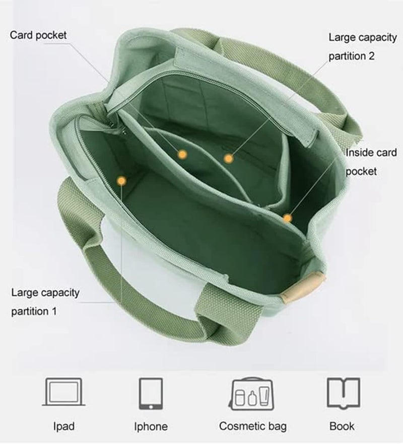 comfrt Large Capacity Multi-Pocket Handbag, Canvas Tote Bags Travel Bags Handbags With Zipper And Pockets for Women - Image 3