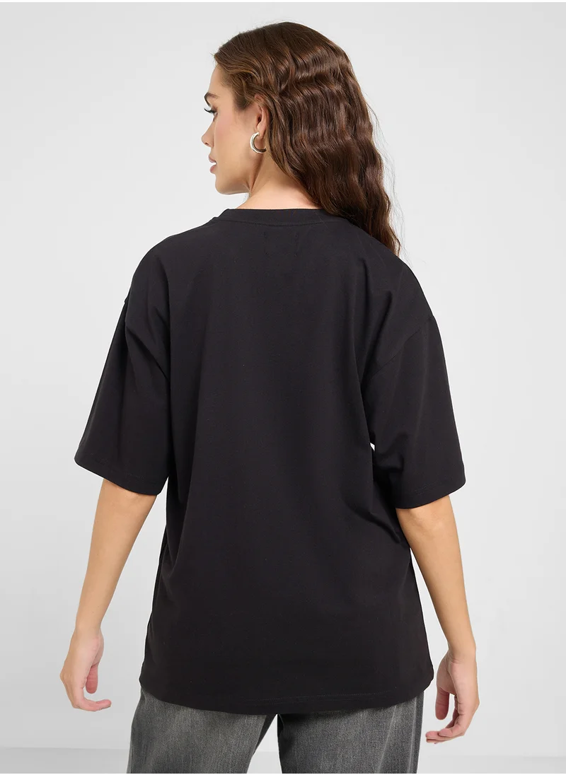 Ginger Oversize Leopard Print Graphic T-Shirt