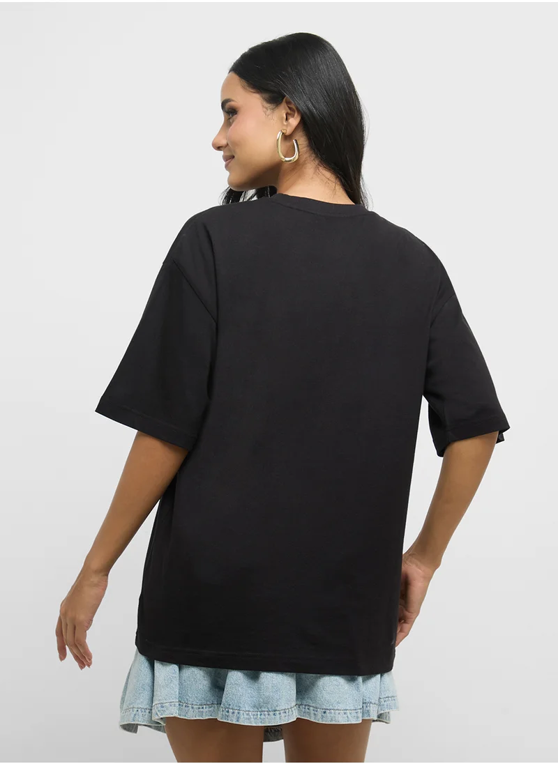 Ginger Oversize Leopard Print Graphic T-Shirt