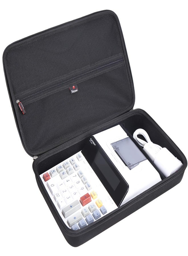 مشوي حافظة صلبة لآلة حاسبة شارب EL-1801V للطباعة - غطاء تخزين وحمل للسفر مصنوع من مادة EVA مع جيب شبكي وأحزمة مطاطية، منظم مقاوم للصدمات والماء، الحافظة فقط - Image 2