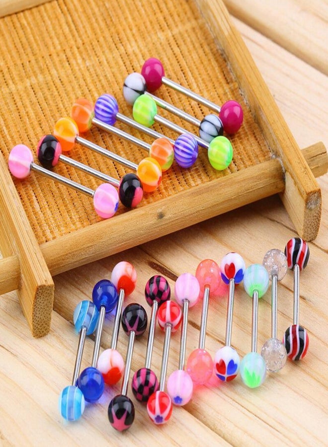 30Pcs Mixed Color Tongue Rings Stainless Steel Bars Fashion Piercing Jewelry - Image 5