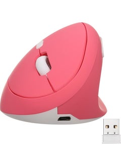 Y08 Vertical Wireless 2.4g Silent Rechargeable 6-Button Vertical Mouse 1600DPI 400MAH Pink